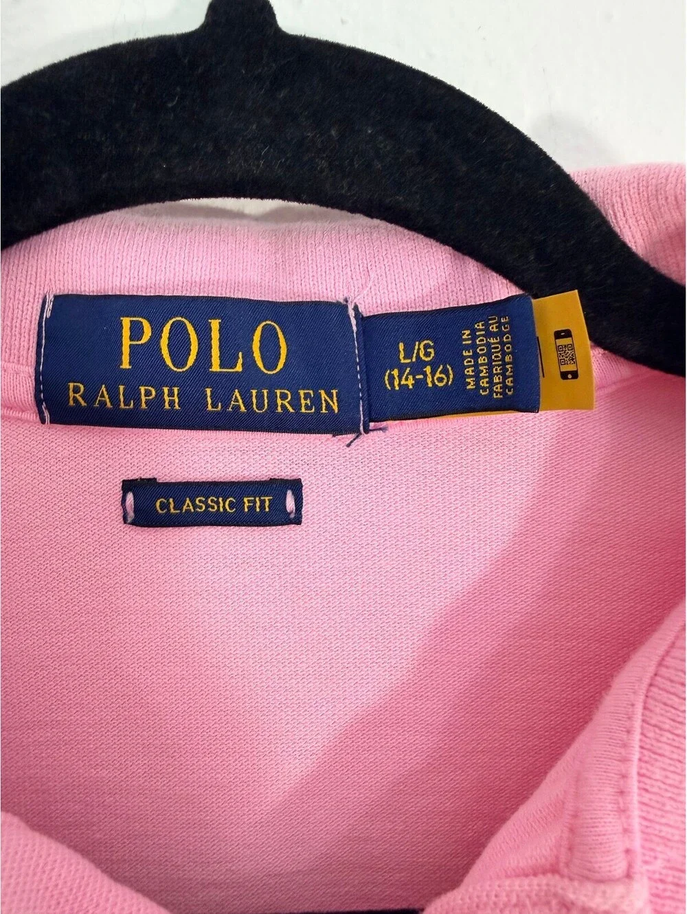 Polo Ralph Lauren Pink Classic Fit Polo Shirt Youth L (14-16) 100% Cotton